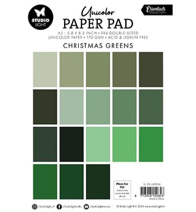 Unicolor Paper pad - 15x20 - Christmas green